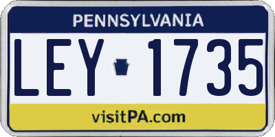 PA license plate LEY1735