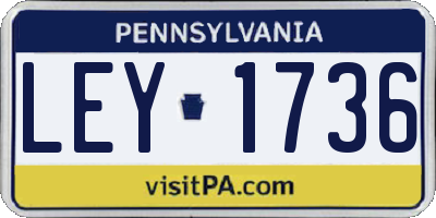 PA license plate LEY1736