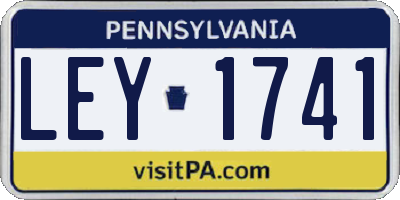 PA license plate LEY1741