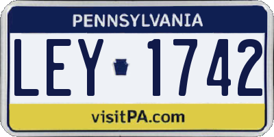 PA license plate LEY1742