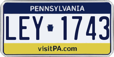 PA license plate LEY1743