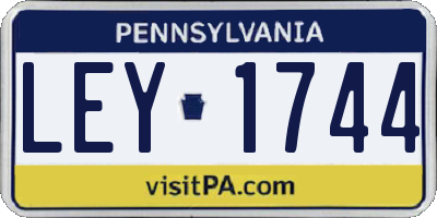 PA license plate LEY1744