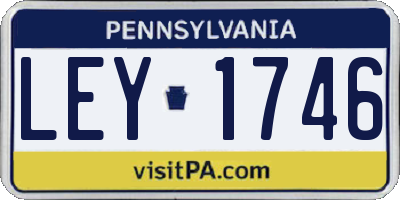 PA license plate LEY1746