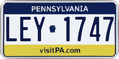 PA license plate LEY1747