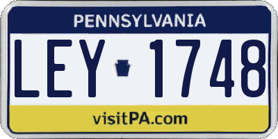 PA license plate LEY1748