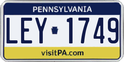 PA license plate LEY1749