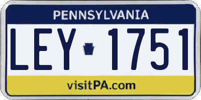 PA license plate LEY1751
