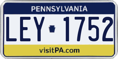 PA license plate LEY1752