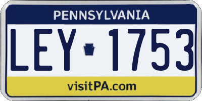 PA license plate LEY1753