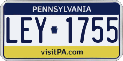 PA license plate LEY1755