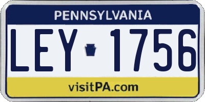 PA license plate LEY1756