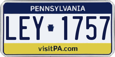 PA license plate LEY1757