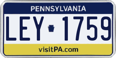 PA license plate LEY1759