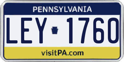 PA license plate LEY1760