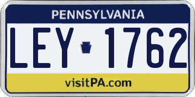 PA license plate LEY1762