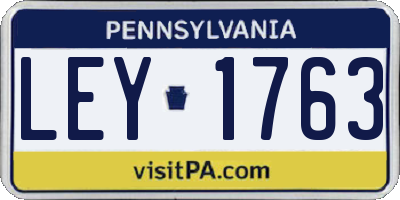 PA license plate LEY1763