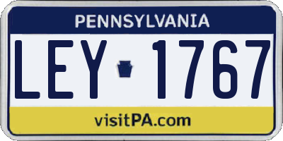 PA license plate LEY1767