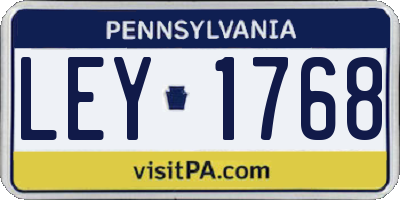 PA license plate LEY1768
