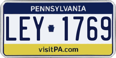 PA license plate LEY1769