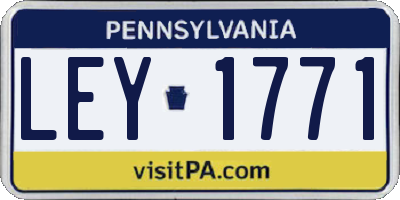 PA license plate LEY1771