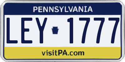 PA license plate LEY1777