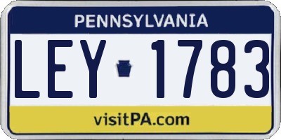 PA license plate LEY1783