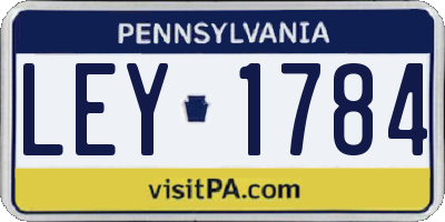 PA license plate LEY1784