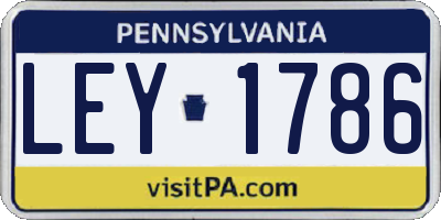 PA license plate LEY1786