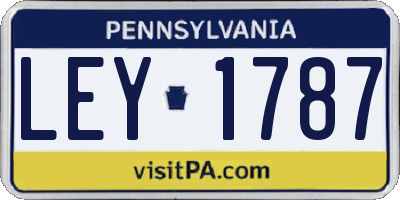 PA license plate LEY1787