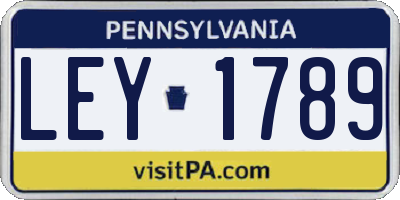 PA license plate LEY1789
