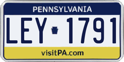 PA license plate LEY1791