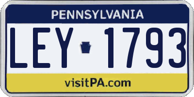 PA license plate LEY1793