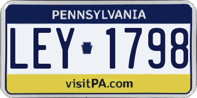 PA license plate LEY1798