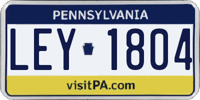 PA license plate LEY1804
