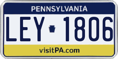 PA license plate LEY1806