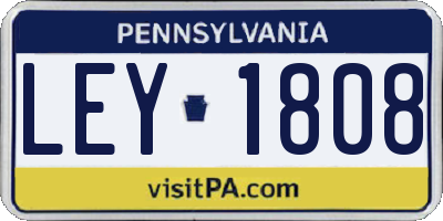 PA license plate LEY1808
