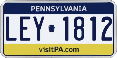 PA license plate LEY1812