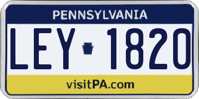 PA license plate LEY1820