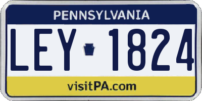 PA license plate LEY1824