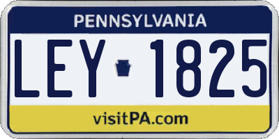 PA license plate LEY1825