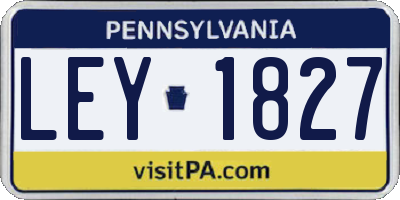PA license plate LEY1827
