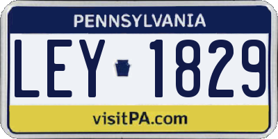 PA license plate LEY1829