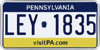 PA license plate LEY1835