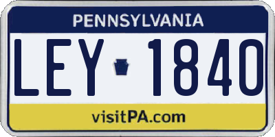 PA license plate LEY1840