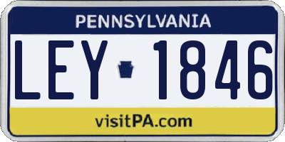 PA license plate LEY1846