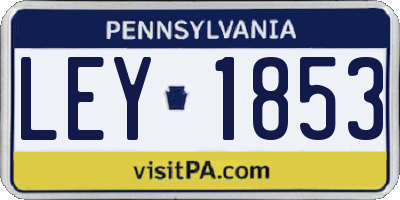 PA license plate LEY1853