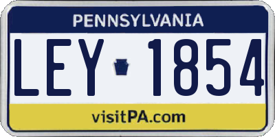 PA license plate LEY1854