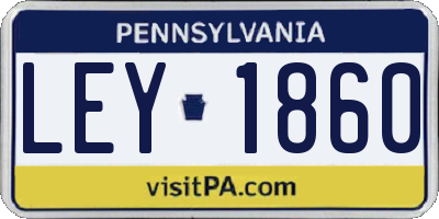 PA license plate LEY1860