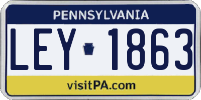PA license plate LEY1863