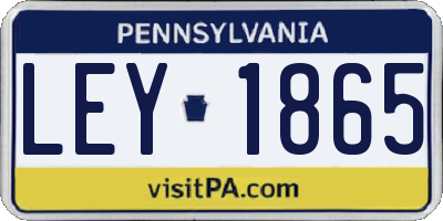 PA license plate LEY1865